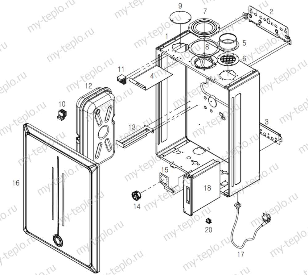 настенный котел Daewoo DGB 160 MSC запчасти купить в Трёхгорном