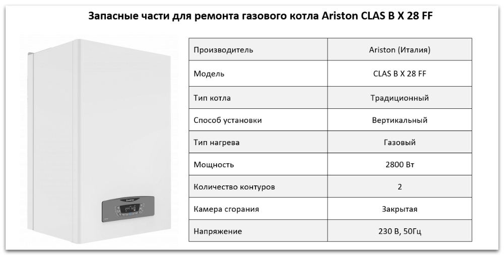 Купить запчасти Ariston CLAS B X 28 FF в Трёхгорном