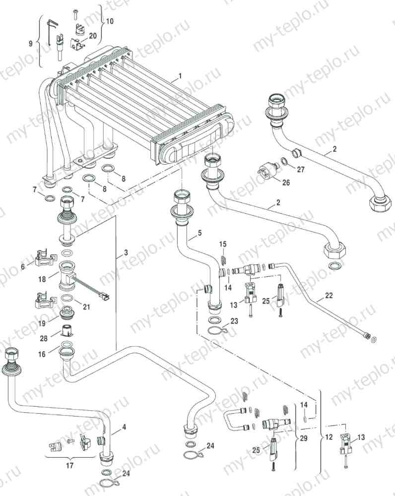 Купить запчасти Buderus Logamax U052-28К в Трёхгорном